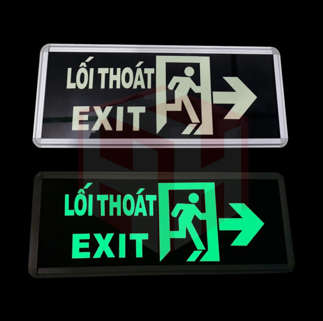 Đèn EXIT thoát hiểm dạ quang tự phát sáng